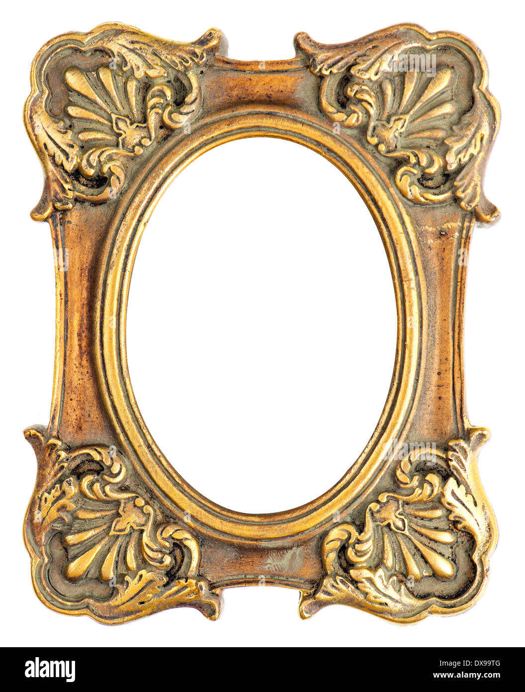 vintage style antique golden frame isolated on white background Stock ...