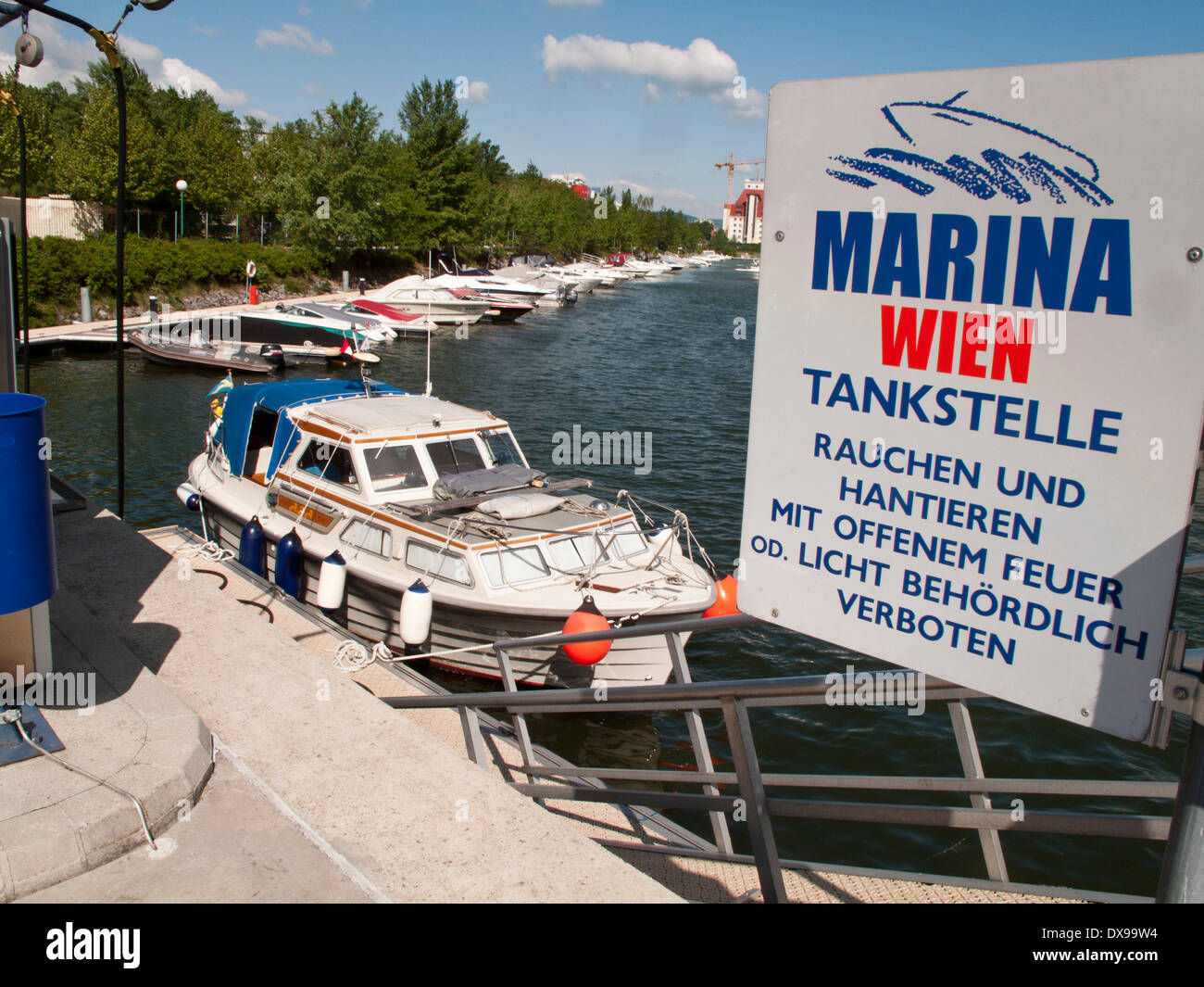 The gasstation at Marina Wien in Vienna, Austria, situated by the