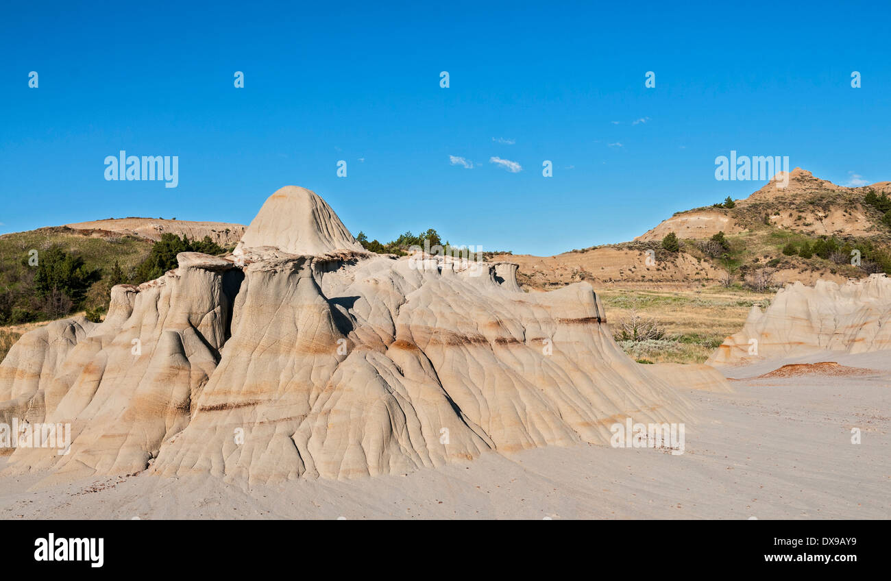 North Dakota, Theodore Roosevelt National Park, South Unit, Badlands, Hoodoo rock formation Stock Photo