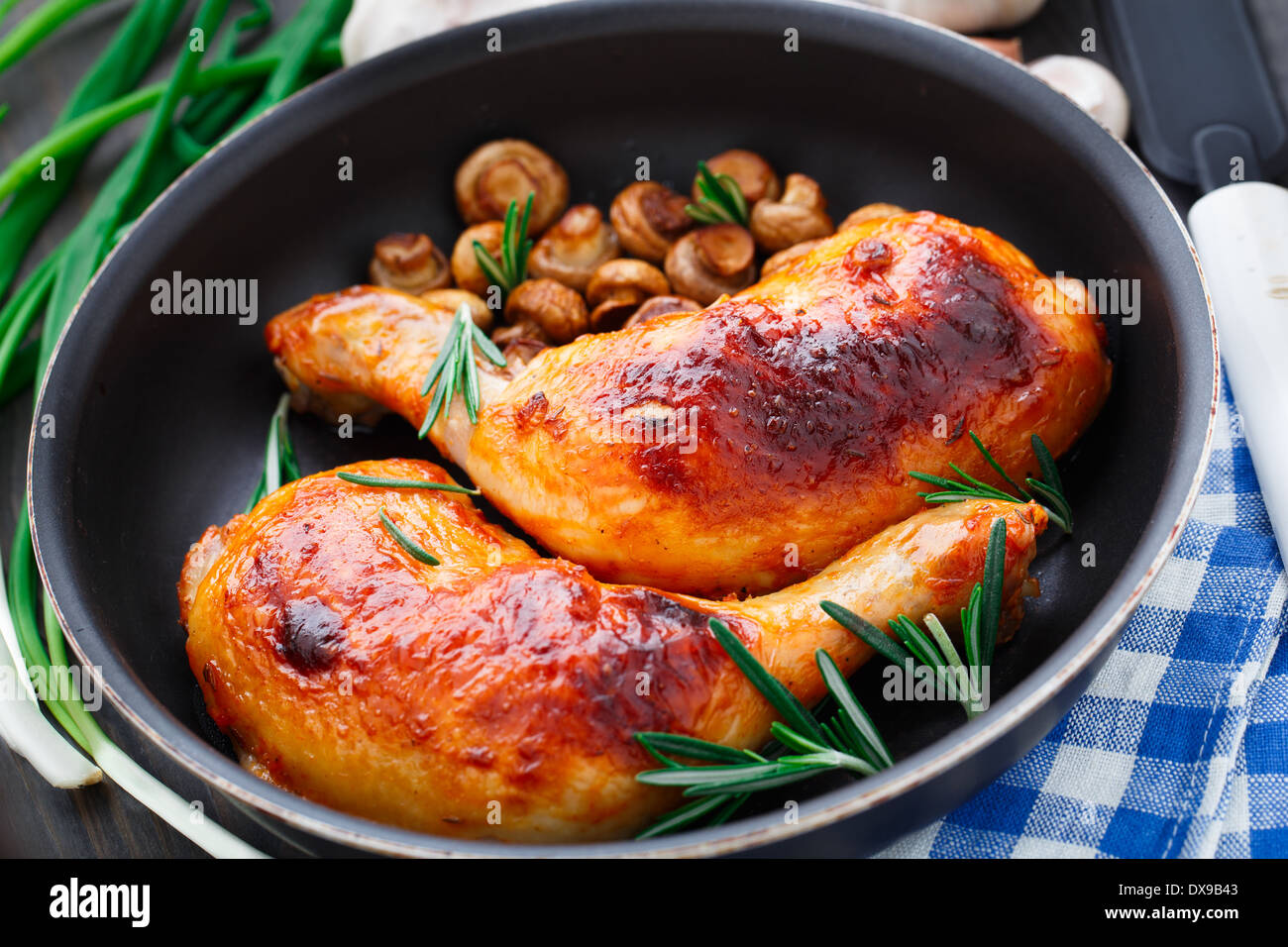 Roasted chicken legs Stock Photo Alamy