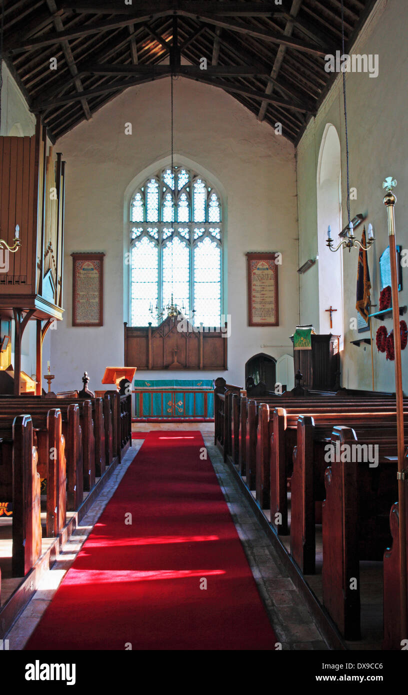 A view of the interior of the parish church of St Peter at Neatishead, Norfolk, England, United Kingdom. Stock Photo