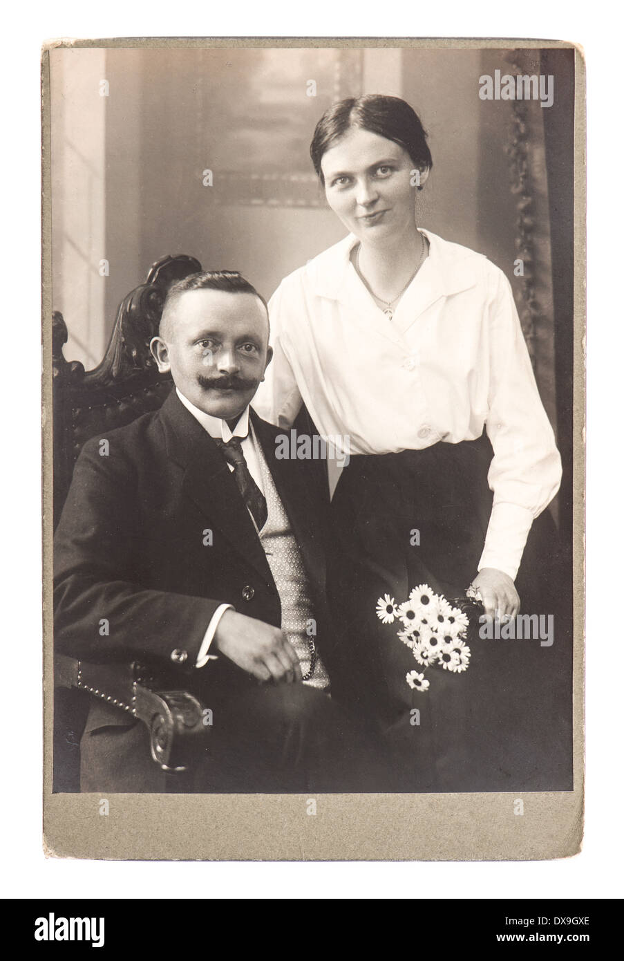 vintage studio photo from couple ca. 1920. nostalgic picture Stock Photo Alamy