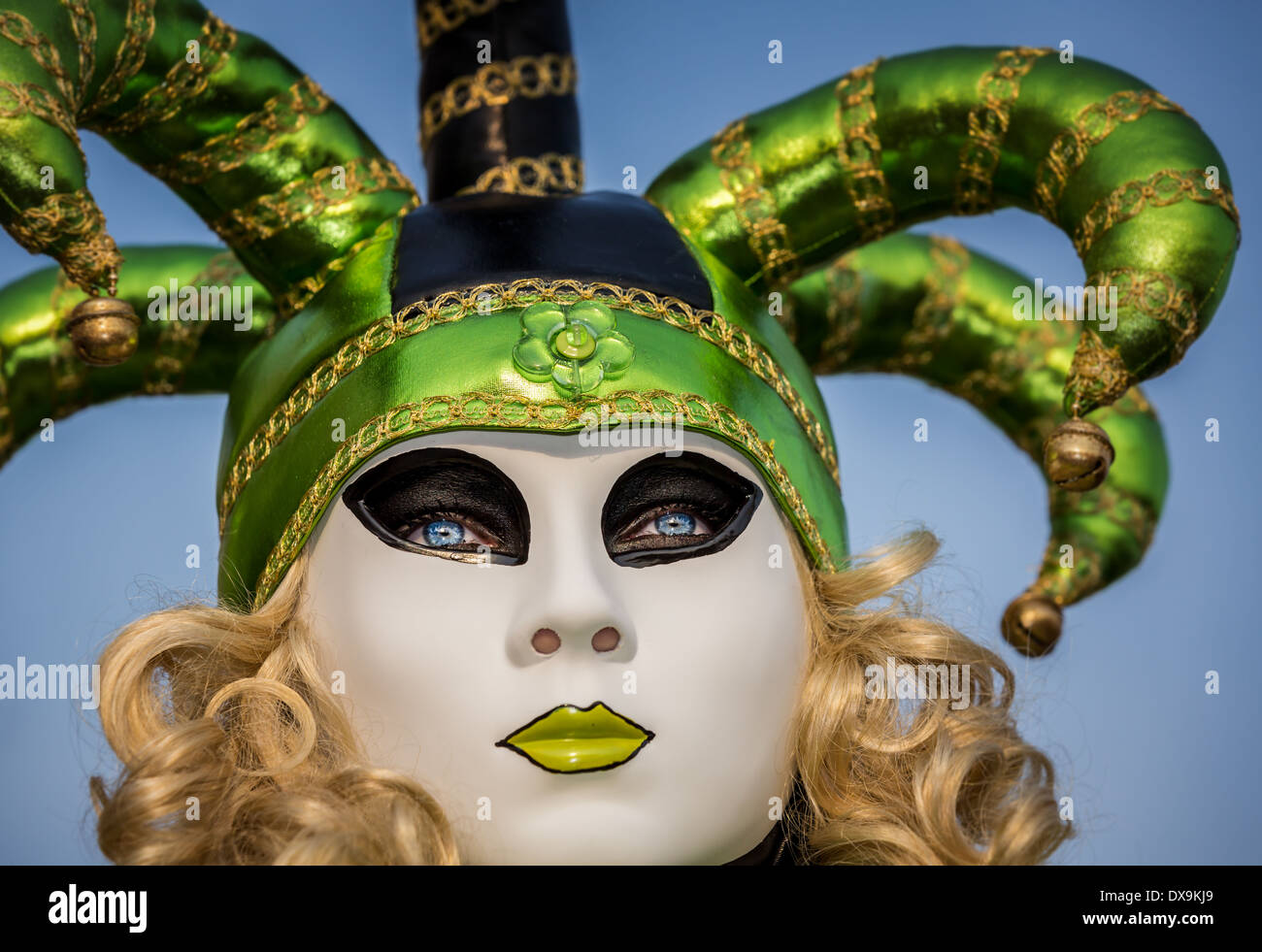 A woman dressed up for the Carnival in Venice, Italy Stock Photo