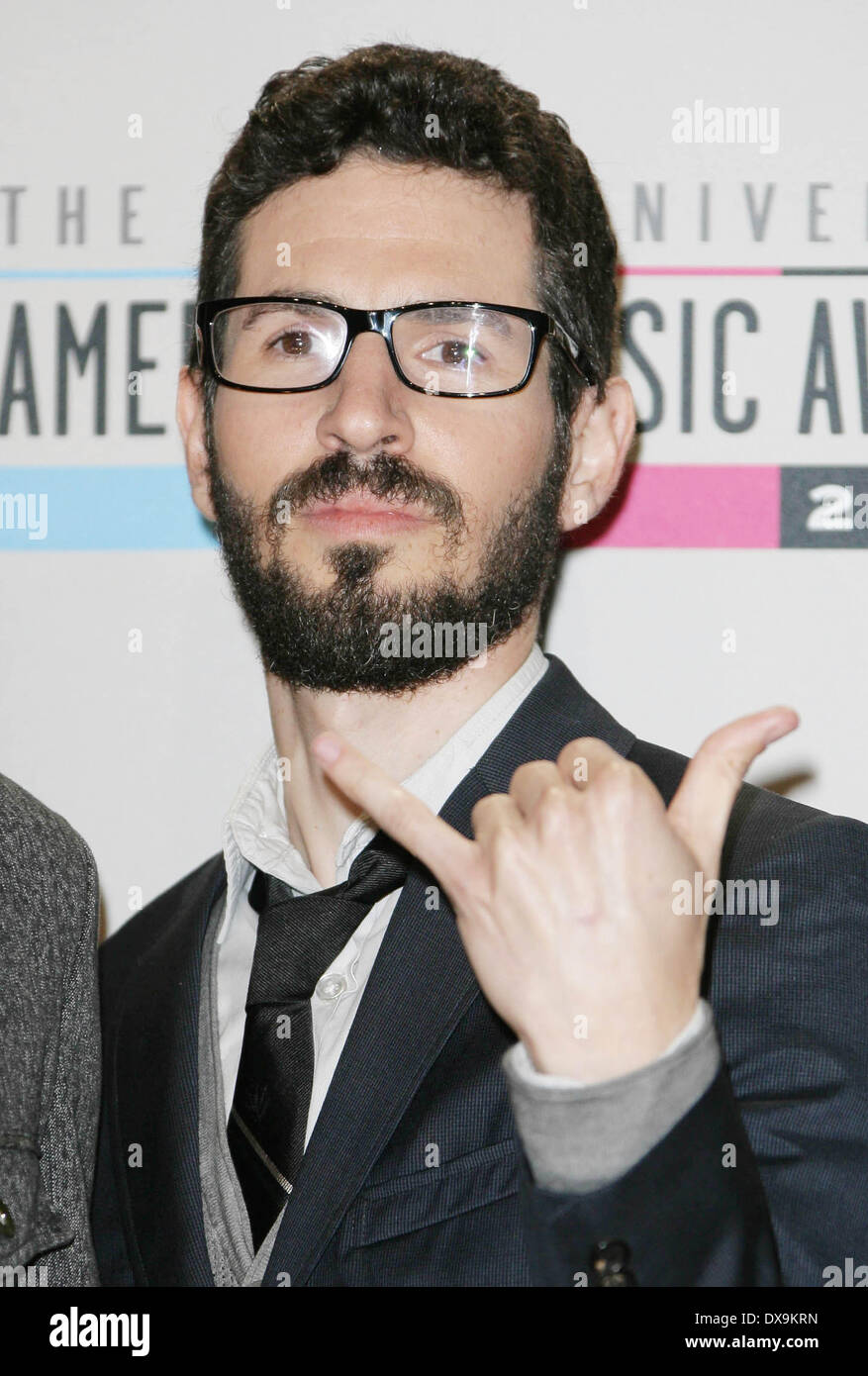 Brad Delson of 'Linkin Park' he 40th Anniversary American Music Awards 2012, held at Nokia Theatre L.A. Live - Pressroom Los Angeles, California - 18.11.12 Featuring: Brad Delson of 'Linkin Park' Where: Los Angeles, California, United States When: 18 Nov 2012 Stock Photo