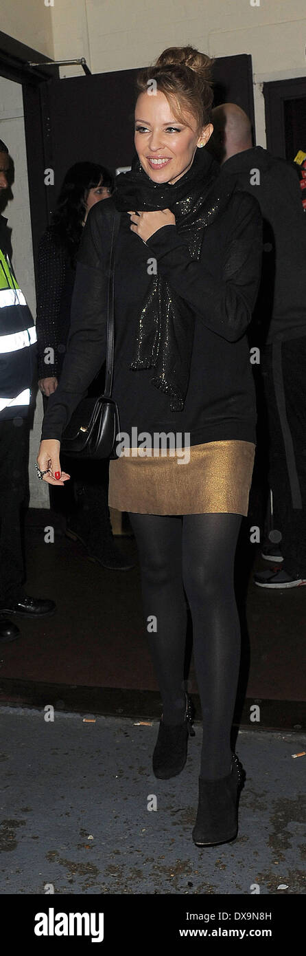 Kylie Minogue leaving Rihanna's gig at the HMV Forum, in Kentish Town. London, England - 19.11.12 Featuring: Kylie Minogue leav Stock Photo