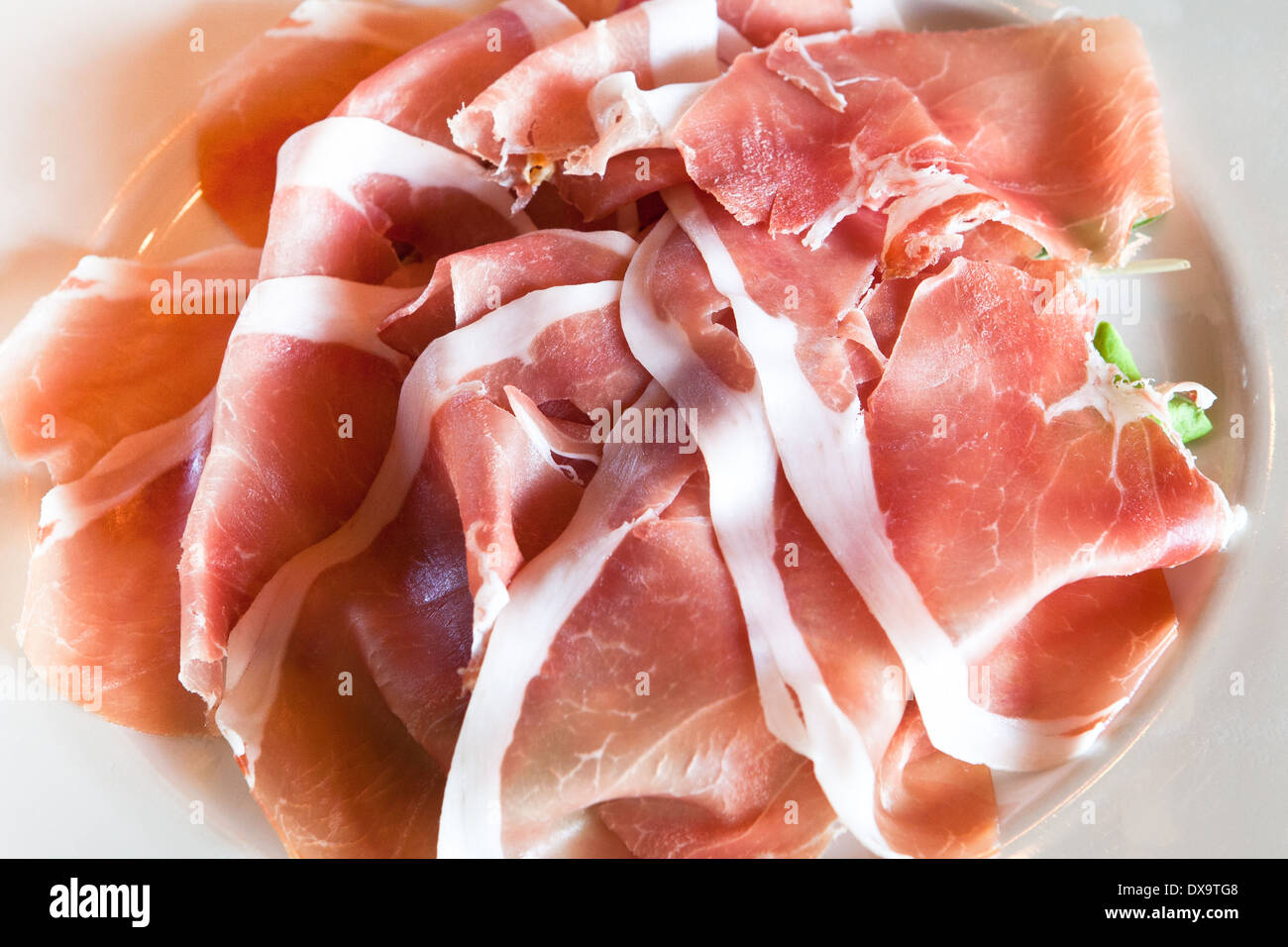 tuscan specialities: ham Stock Photo