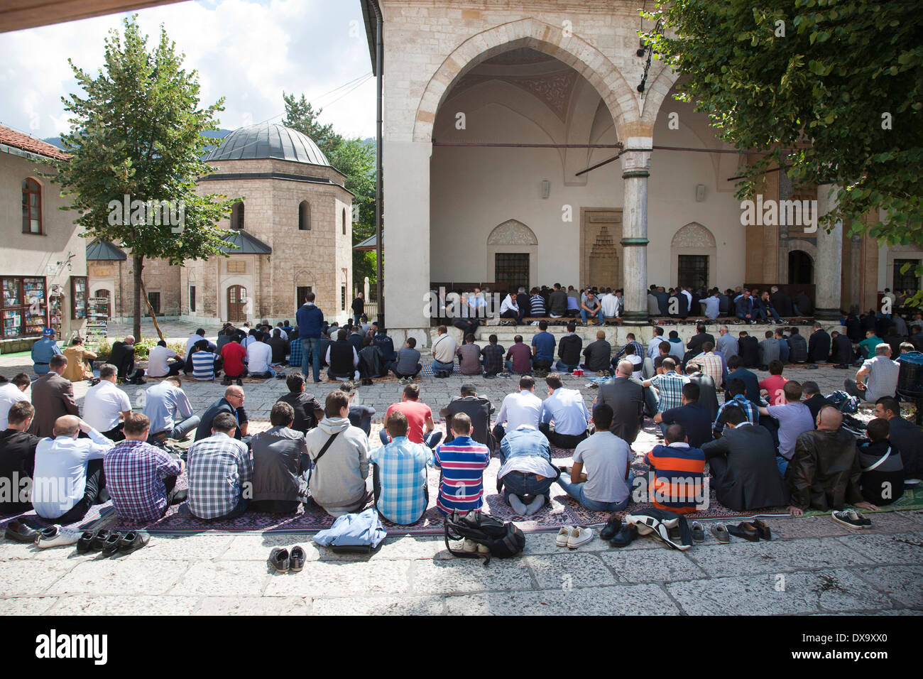 prayer, gazi husrevbey mosque, bascarsija, sarajevo, bosnia and herzegovina, europe Stock Photo