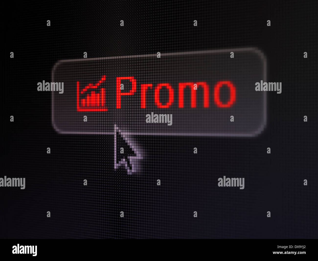 Marketing concept: Promo and Growth Graph on digital button background ...