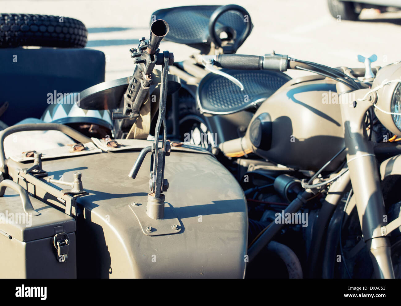 Machine Gun On Rv Detail of machine gun mounted on the veteran sidecar Stock Photo - Alamy