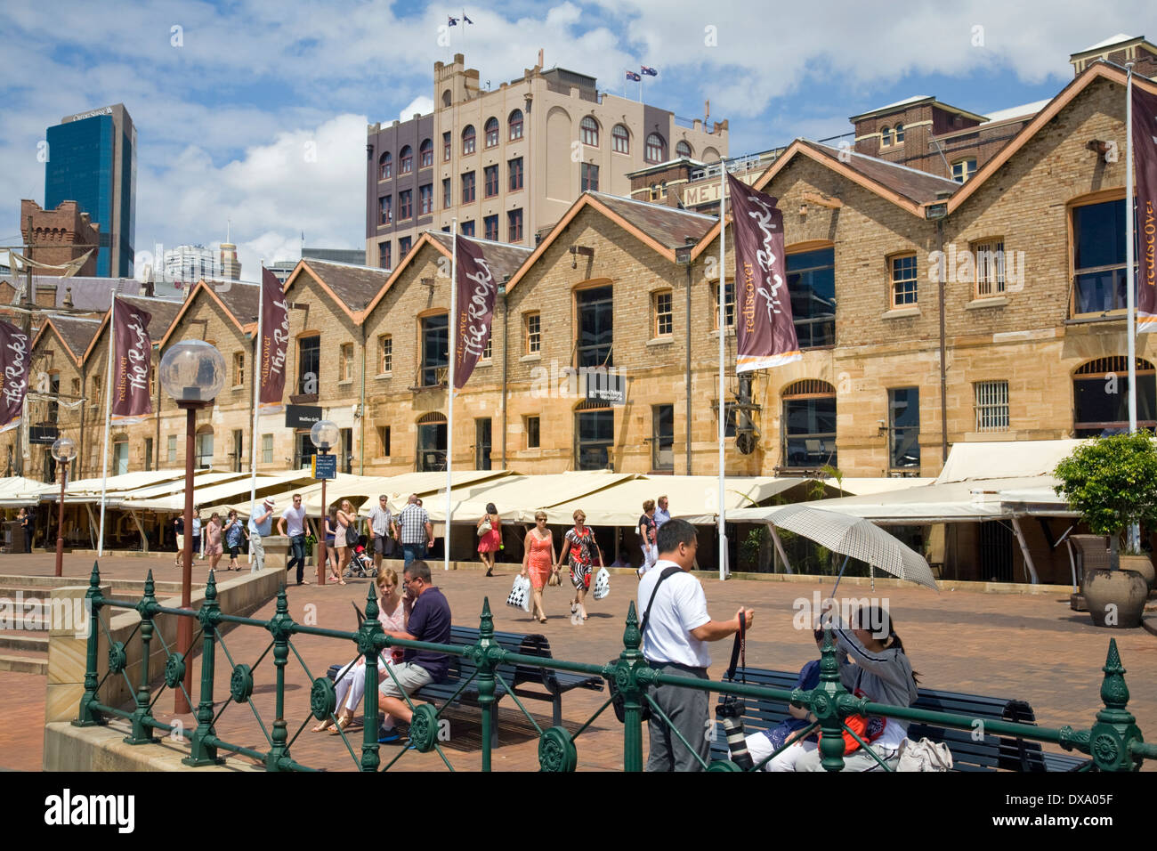 Campbells cove area at circular quay the rocks,Sydney,NSW,Australia named after Robert Campbell who built the warehouses in 19th century Stock Photo