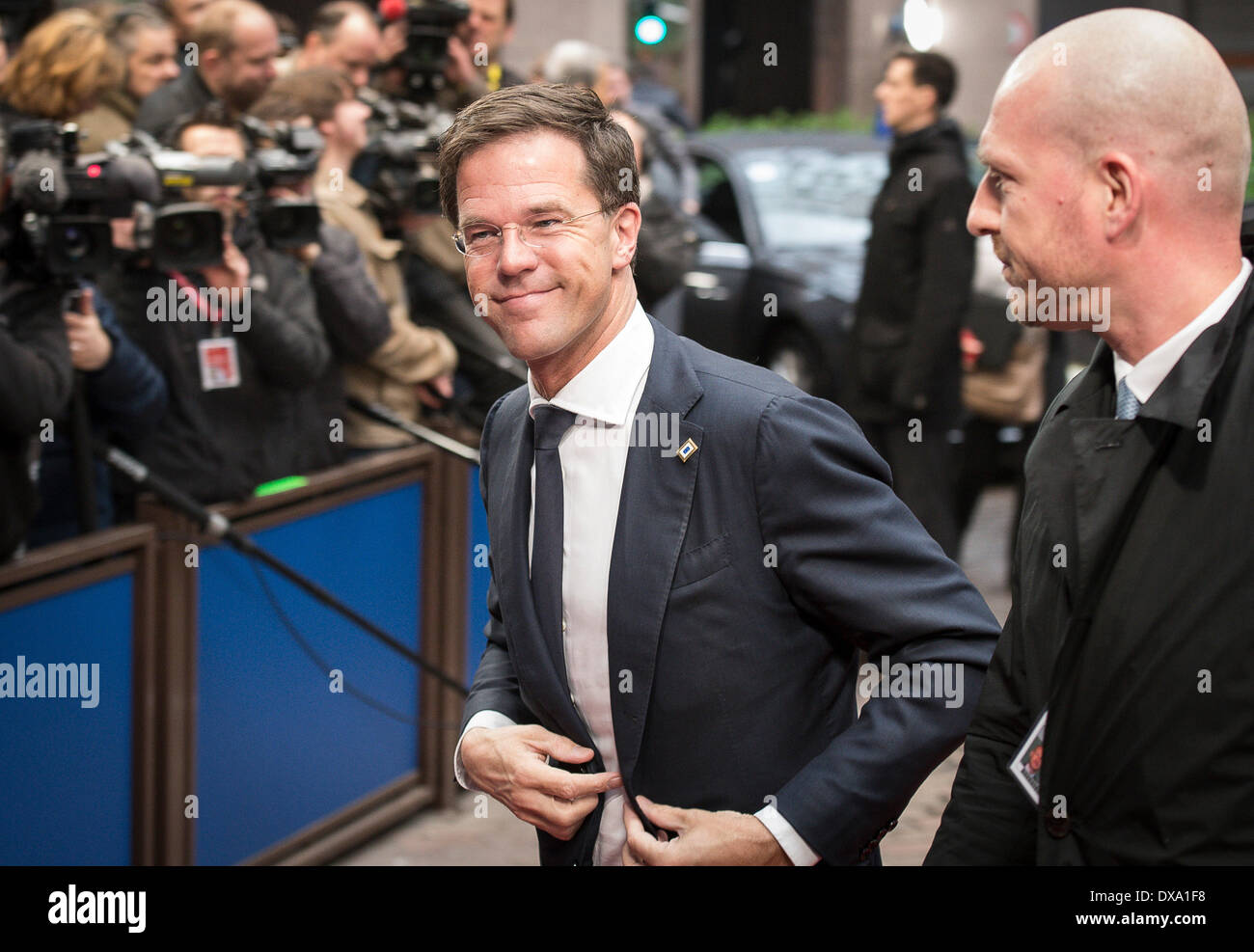 Brussels, Belgium. 21st of Mar, 2014. Dutch Prime Minister Mark Rutte
