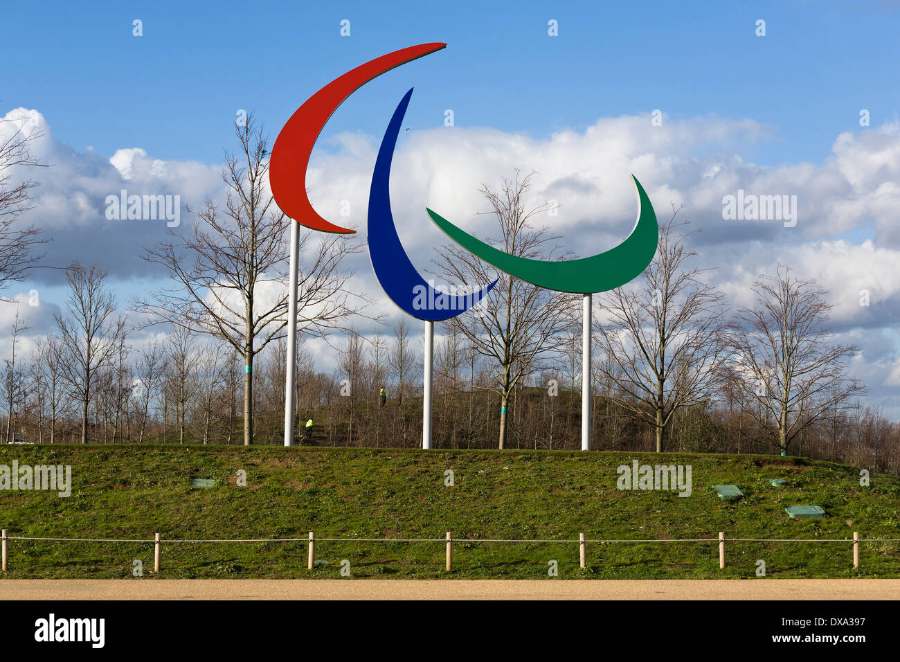 Installation in Queen Elizabeth Olympic Park London Stock Photo