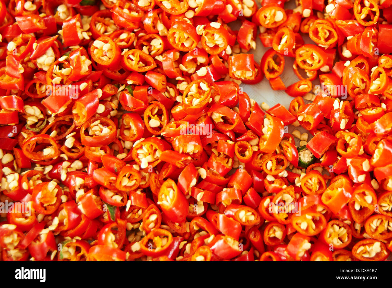 Chopped hot chili peppers Stock Photo Alamy