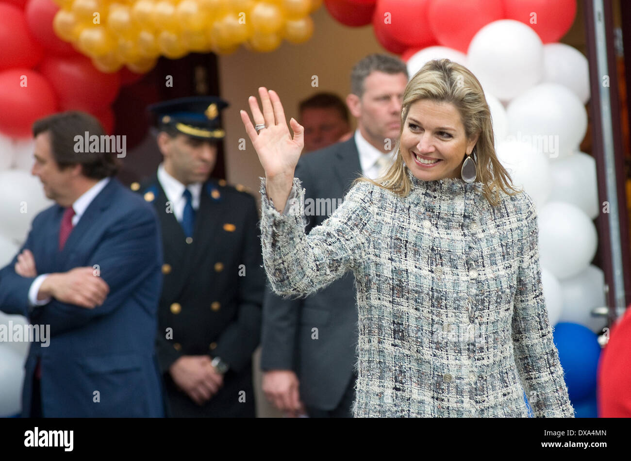 Queen Maxima of the Netherlands waving to the public Stock Photo
