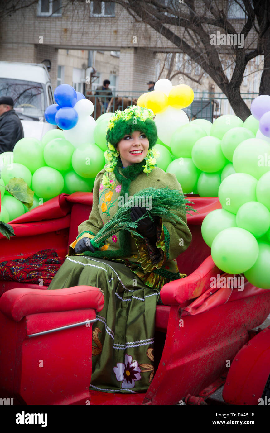 Kazakhstan,Petropavlovsk - MARCH 21, 2014: Muslim new year celebration.image of spring Stock Photo