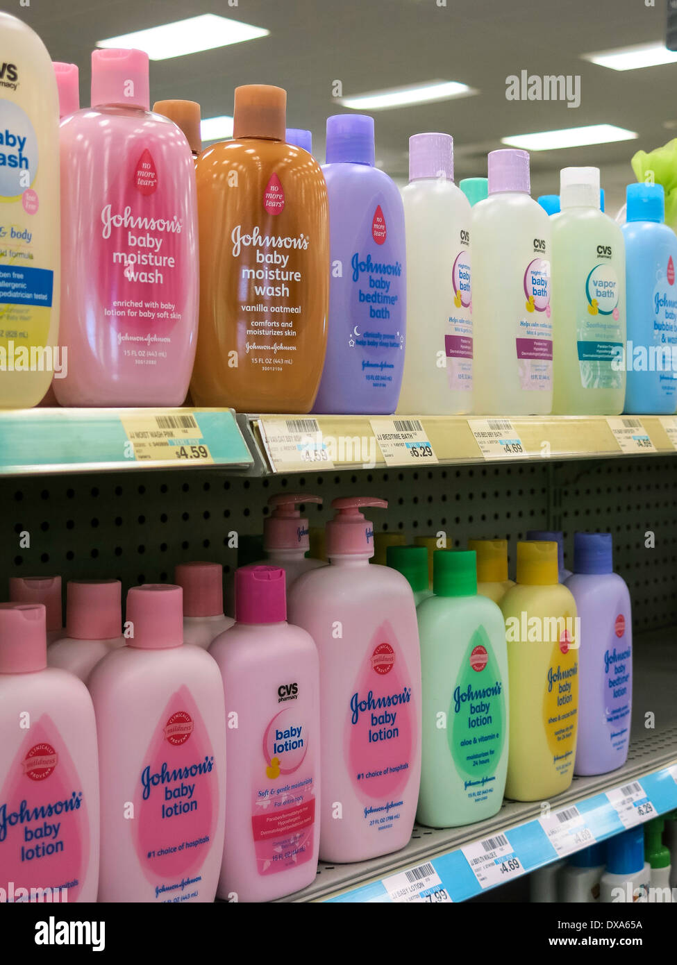 Baby Lotion Skin Products on Shelves CVS Drug Store USA Stock