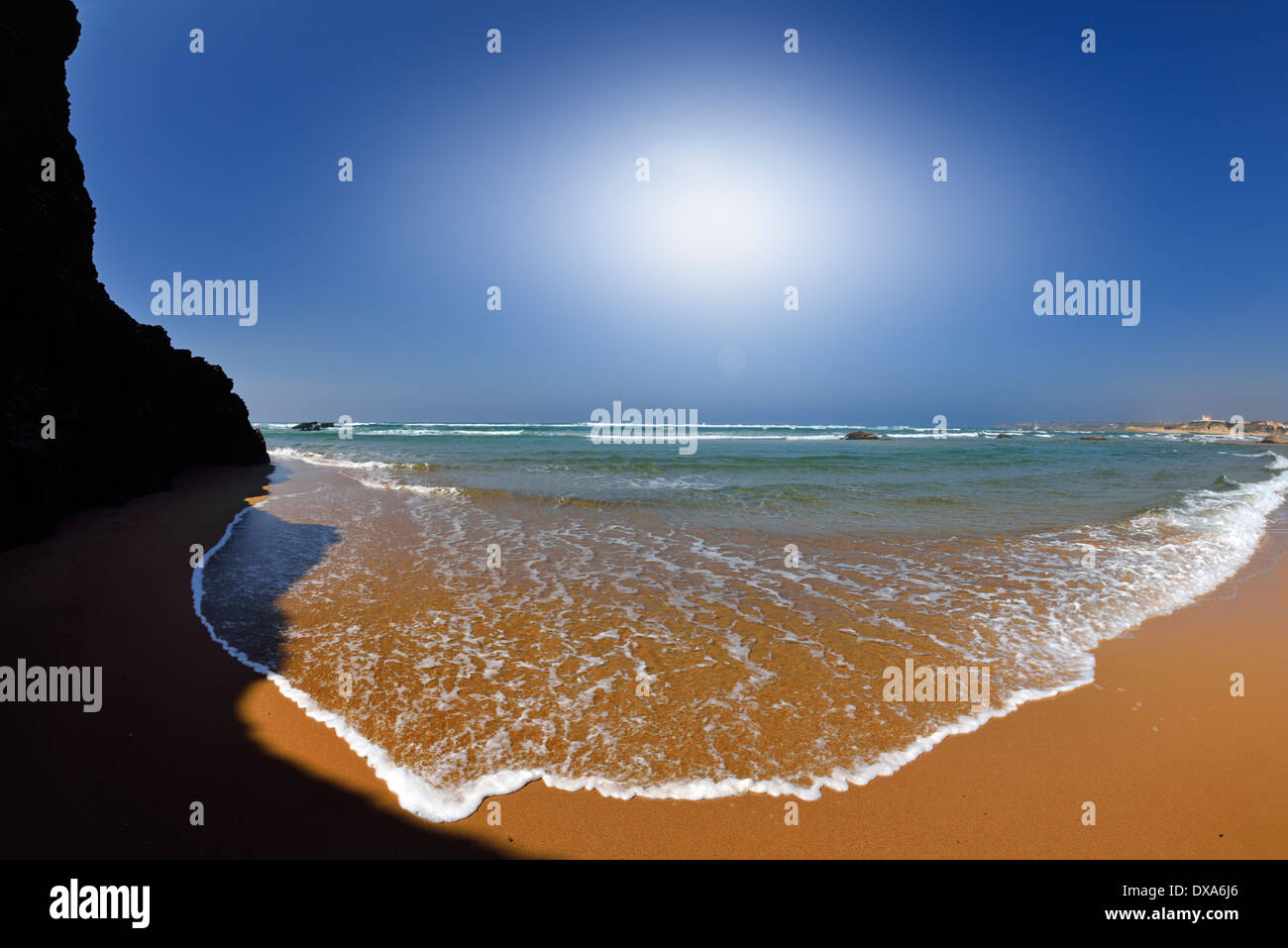 Portugal, Alentejo: Sunny afternoon at beach in Nature Park Costa Vicentina and Southwest Alentejo Stock Photo