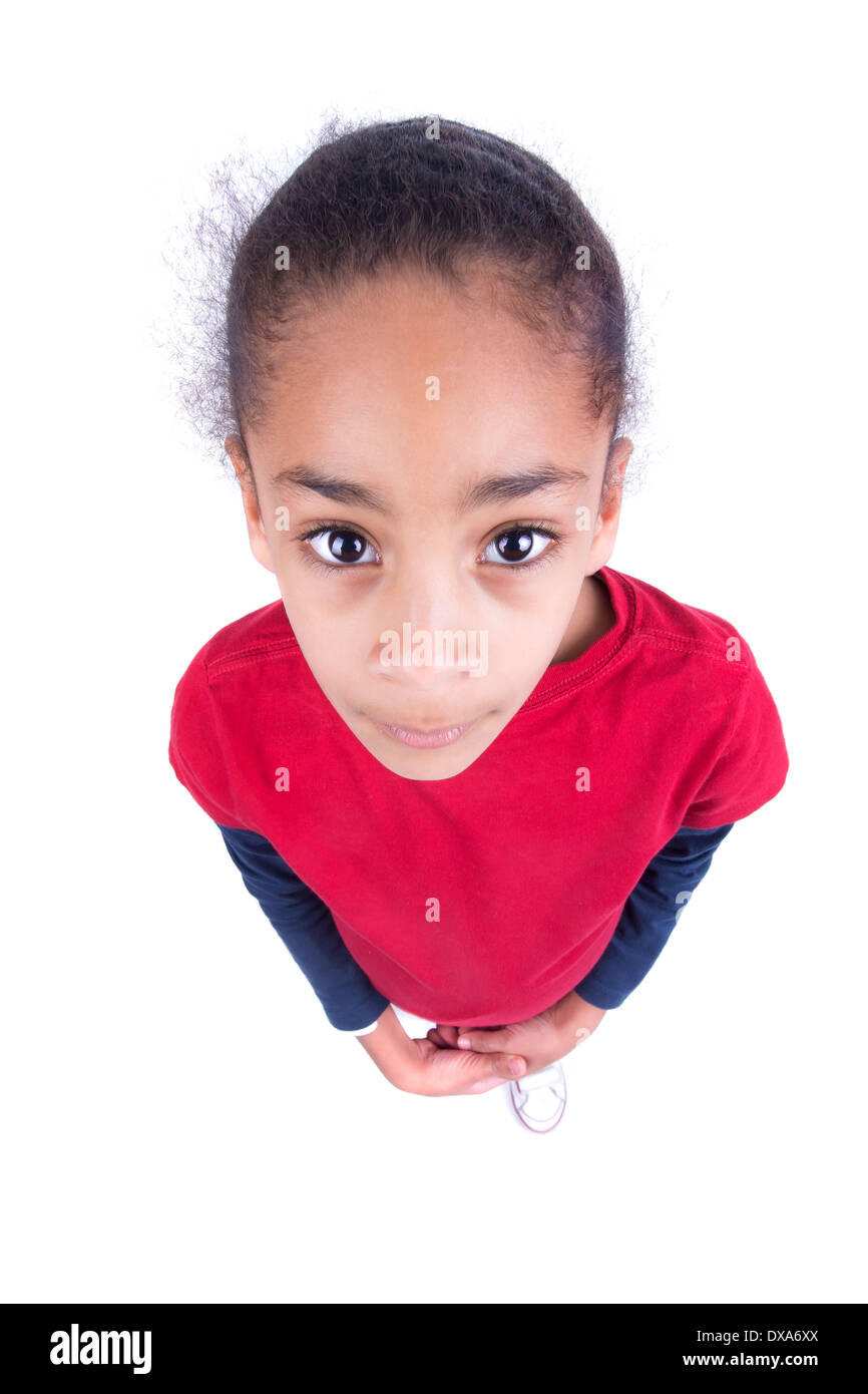 Young girl posing isolated in white Stock Photo - Alamy