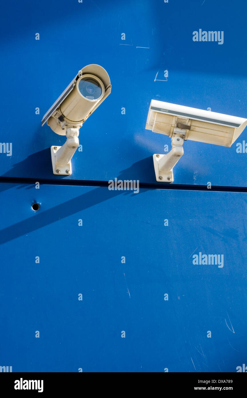 security cameras camera surveillance big brother is watching you cctv closed circuit television tv Stock Photo