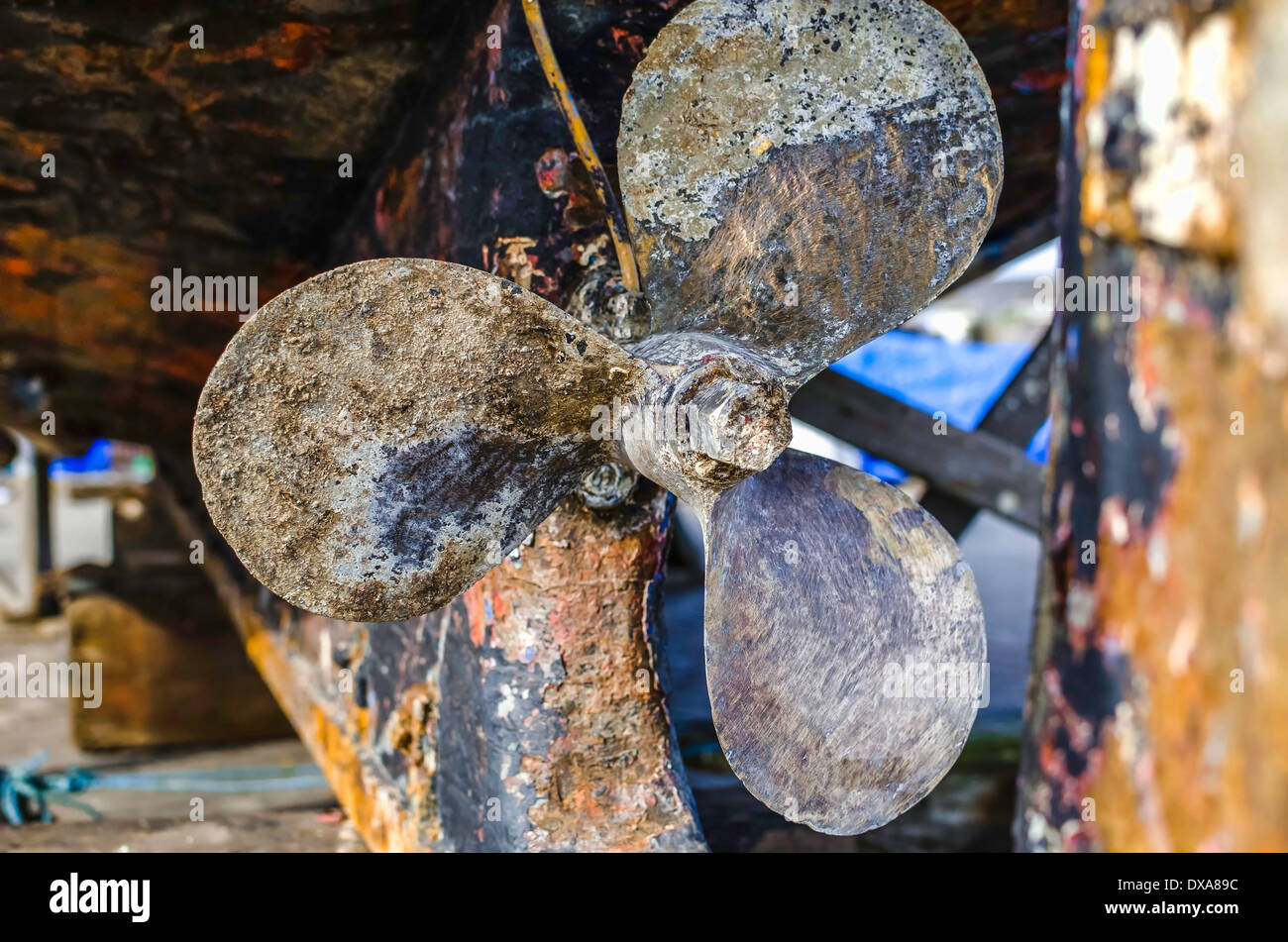 Close up of ship propeller Stock Photo Alamy
