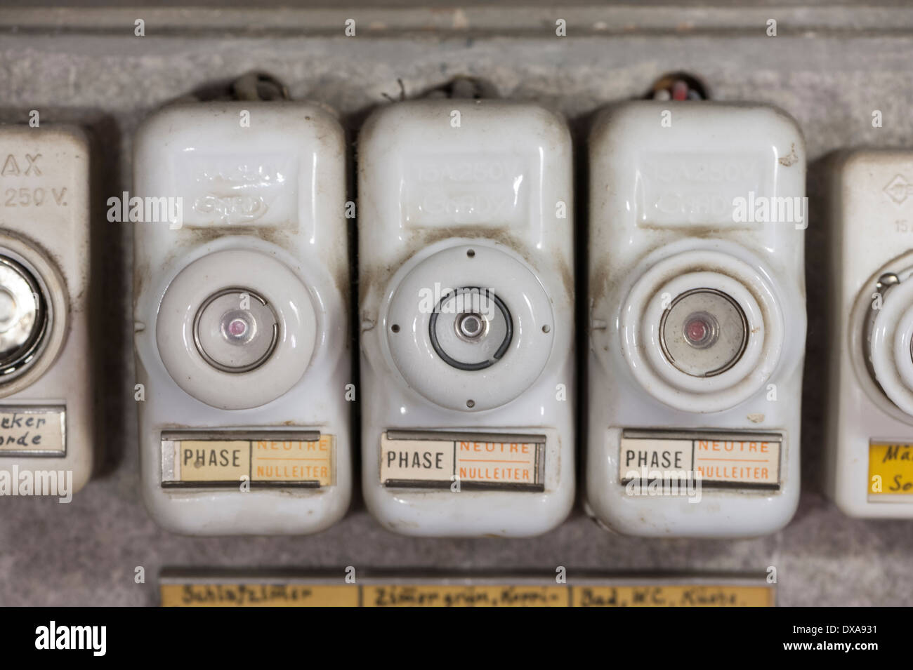 Old fuses fuse box High Resolution Stock Photography and Images Alamy