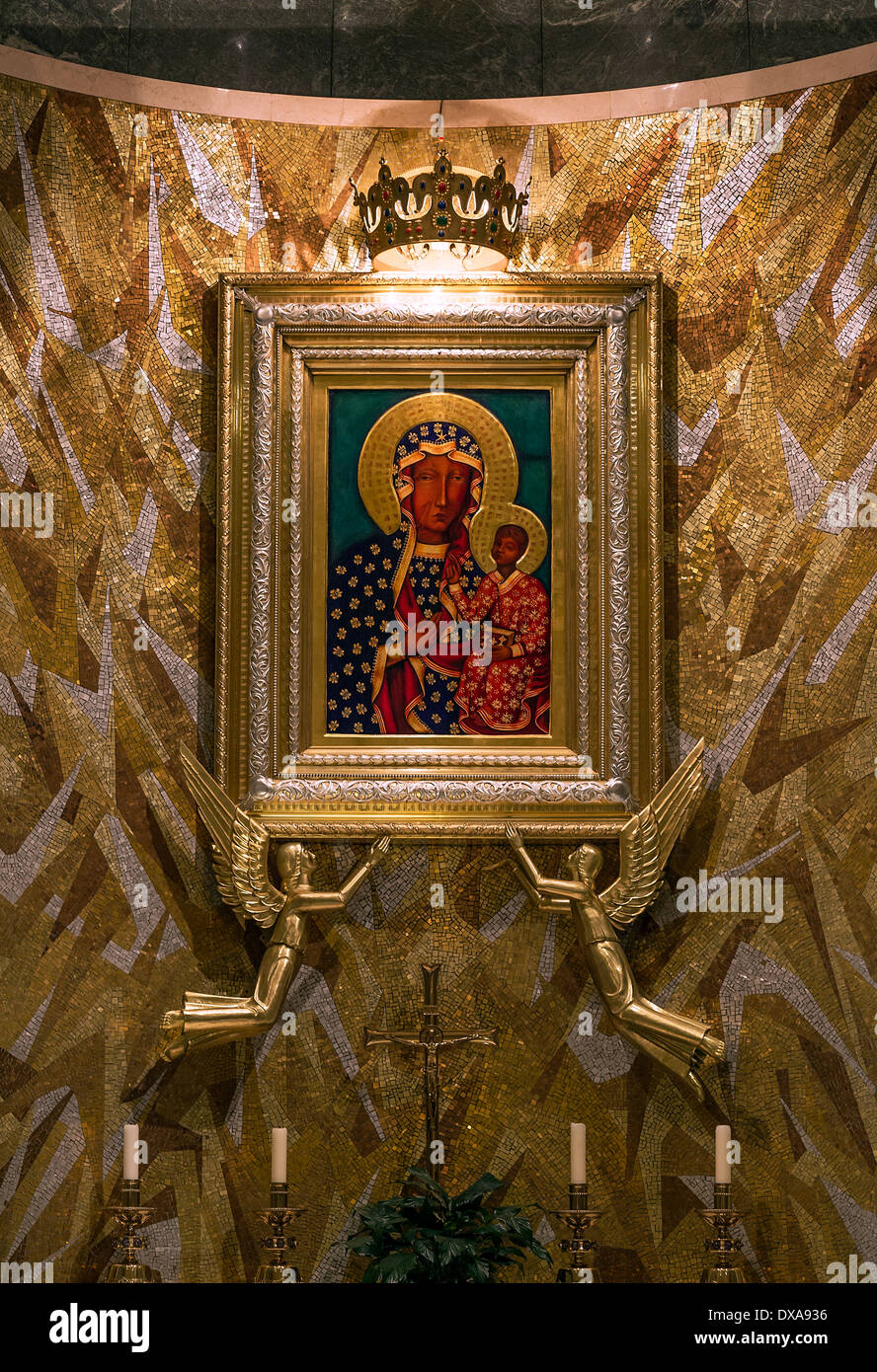Our Lady of Czestochowa chapel shrine, Basilica of the National Shrine of the Immaculate Conception, Washington DC, USA Stock Photo