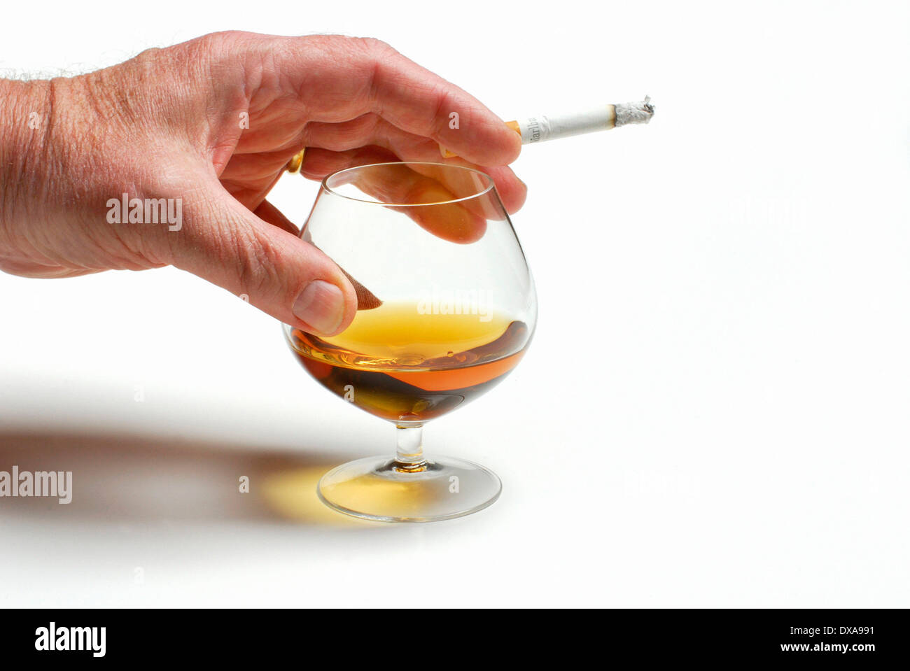 Alcohol and cigarette Stock Photo