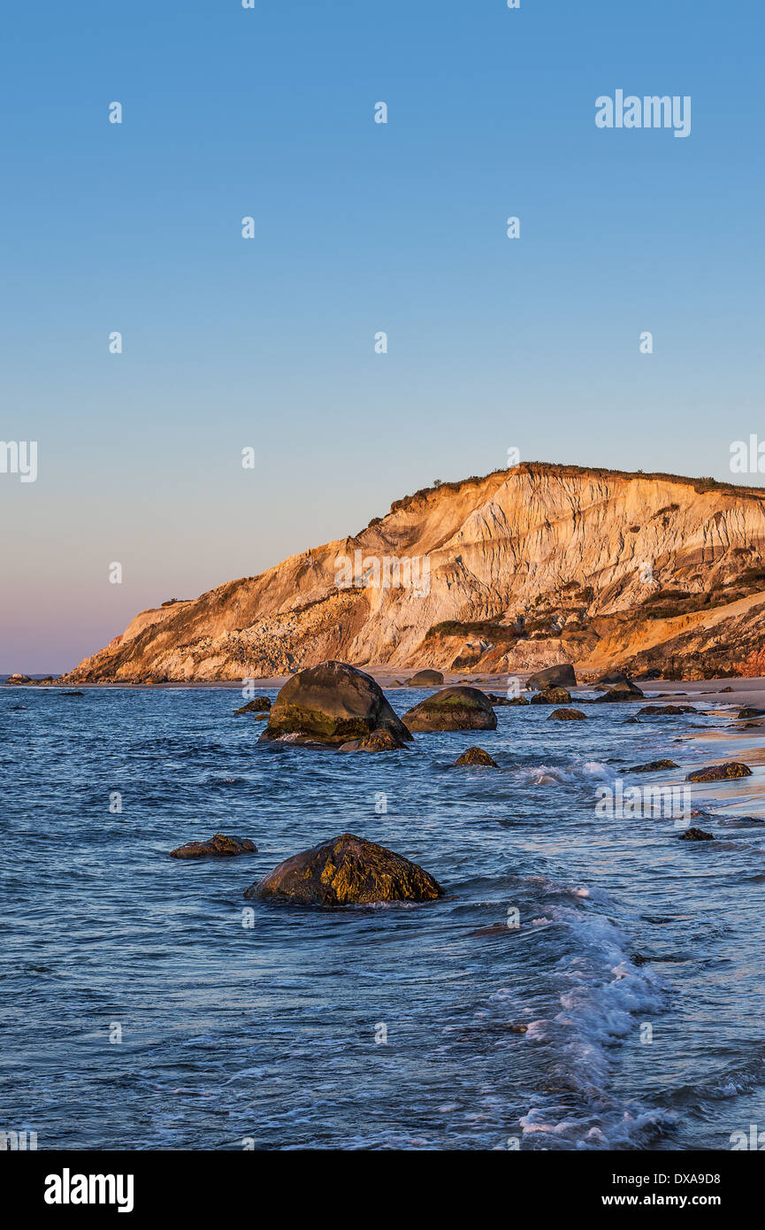 Gay Head cliffs from Moshup beach, Aquinnah, Martha's Vineyard, Massachusetts, USA Stock Photo