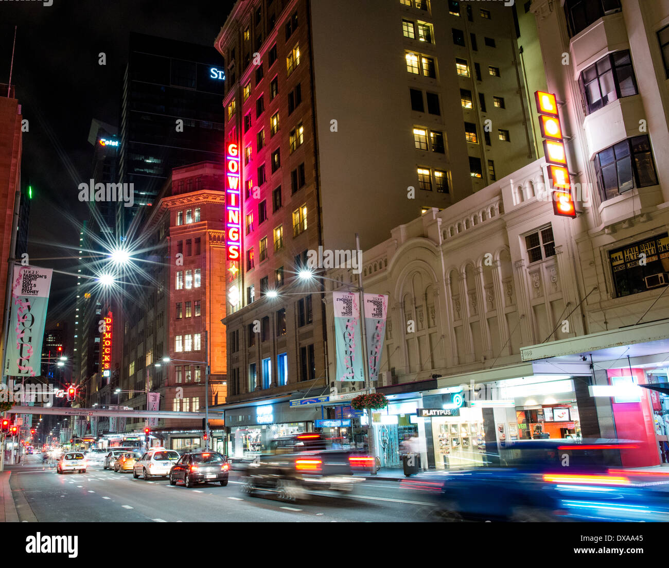 This is an image of the bustling street at night in Sydney