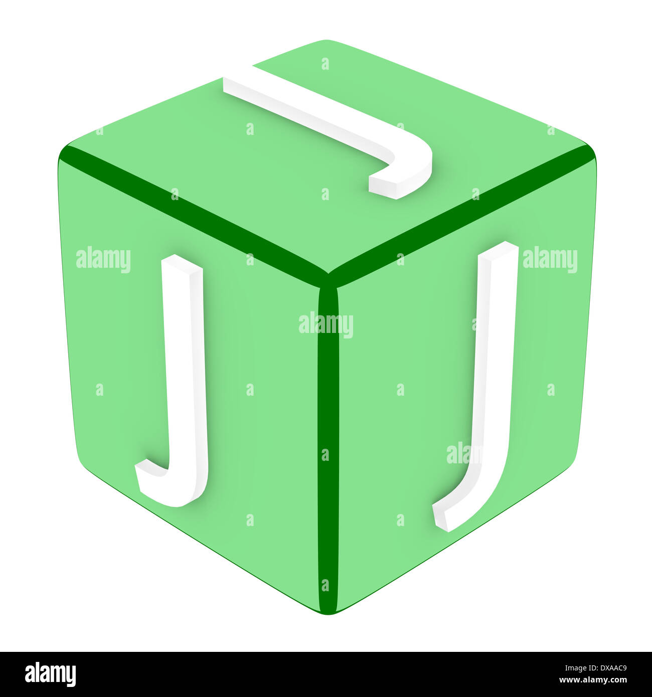 3d Font Cube Letter J Stock Photo