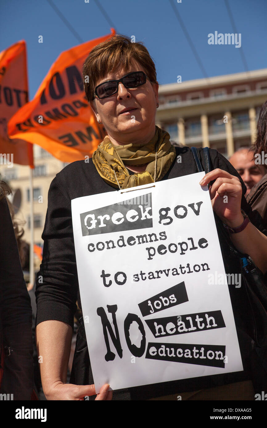 Greek Teachers Protest Against Layoffs Teacher Union Demans Stock