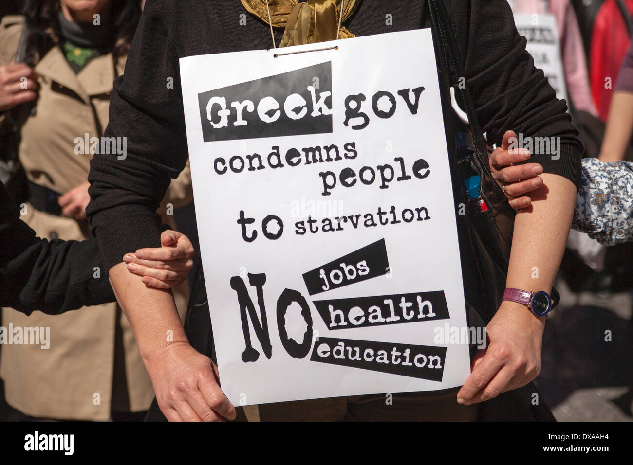 Greek Teachers Protest Against Layoffs Teacher Union Demans Stock