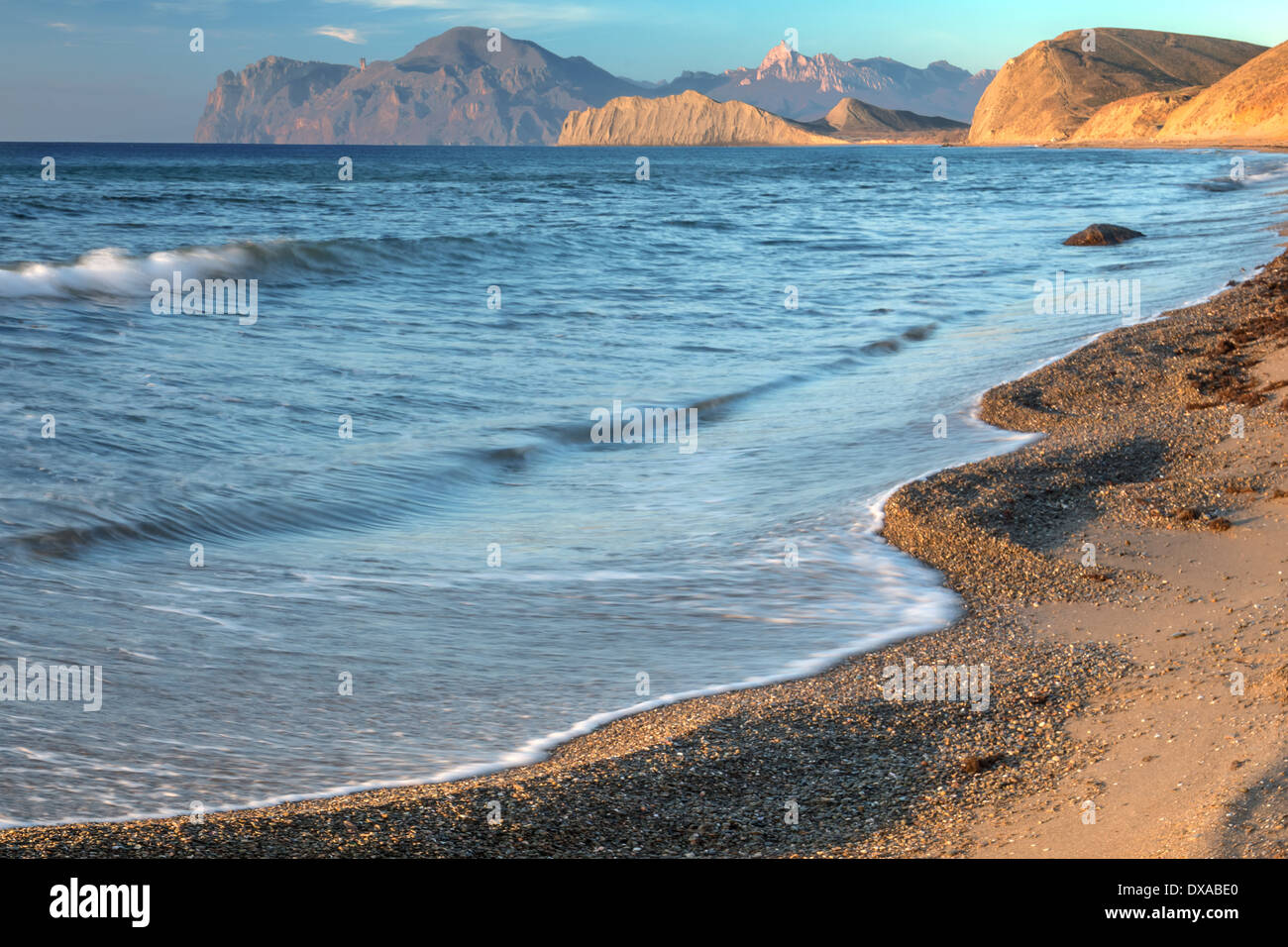 Sea beach on sunset time Stock Photo