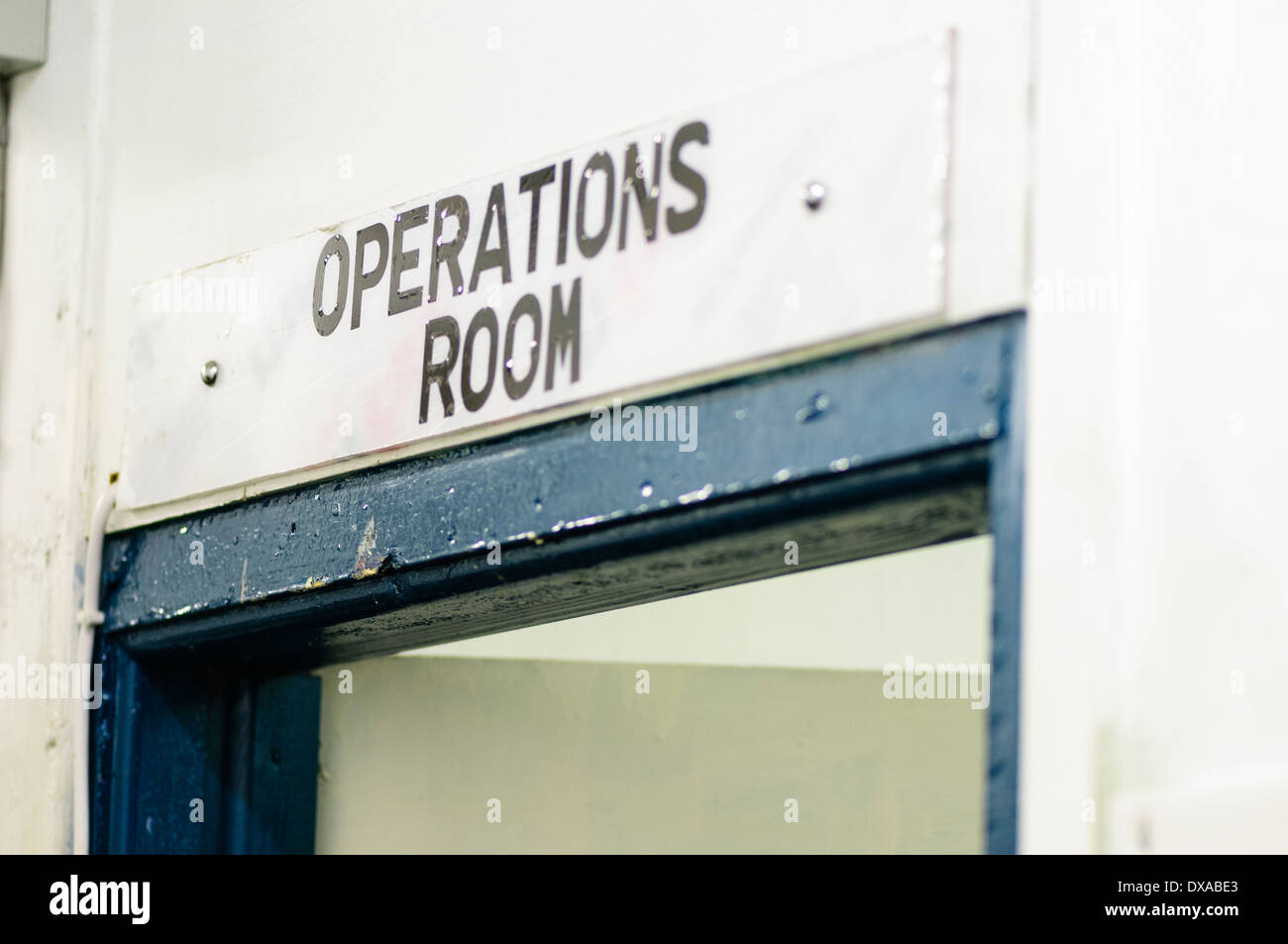 Sign above the door of an Operations Room Stock Photo