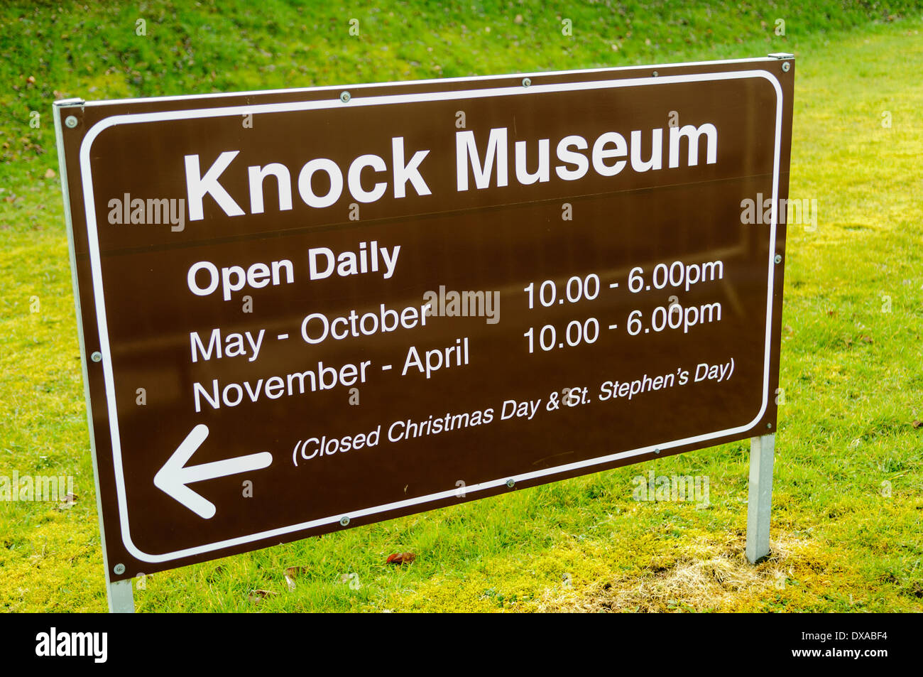 Sign at the entrance to Knock Museum Stock Photo