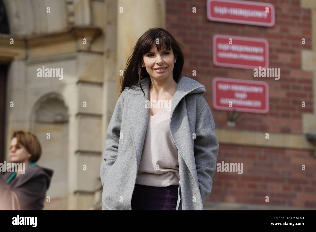 Gdansk, Poland 21st, March 2014 'Prawo Agaty' (Agata's law) tv series film set in Gdansk. Polish actress Agnieszka Dygant takes part in the scene recording. Credit:  Michal Fludra/Alamy Live News Stock Photo