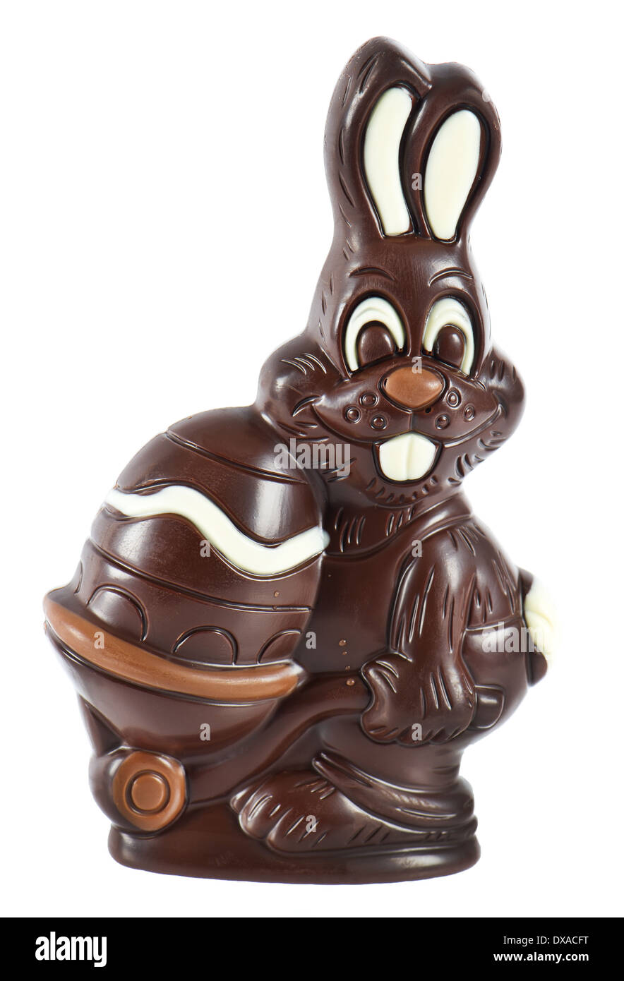 chocolate easter bunny with egg Stock Photo Alamy
