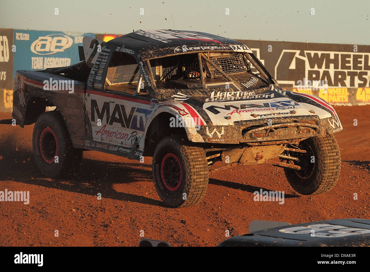 CHANDLER, AZ - OCT 28: Josh Merrell (22) at speed in the Lucas Oil Off Road Series racing Challenge Cup on October 28, 2012. Stock Photo