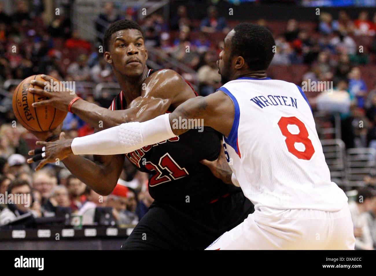 March 19 14 Chicago Bulls Guard Jimmy Butler 21 In Action Against Philadelphia 76ers Guard Tony Wroten 8 During The Nba Game Between The Chicago Bulls And The Philadelphia 76ers At The March 19 14 Chicago Bulls Guard Jimmy Butler 21 In Action Against Philadelphia 76ers Guard Tony Wroten 8 During The Nba Game Between The Chicago Bulls And The Philadelphia 76ers At The
