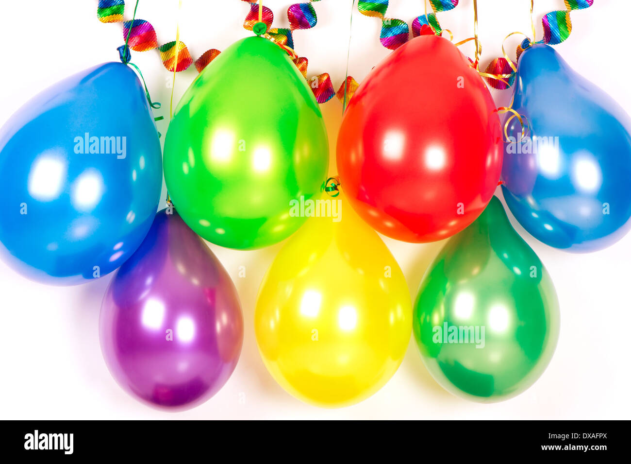 Colorful balloons and garlands. Party decoration Stock Photo