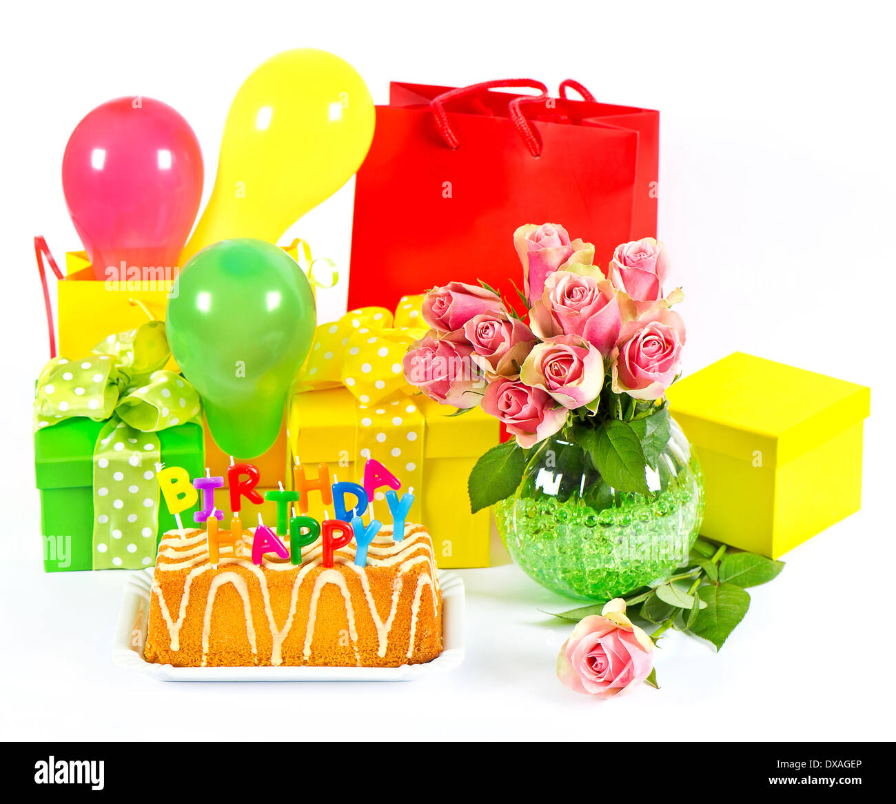 Happy Birthday! colorful party decoration Stock Photo Alamy