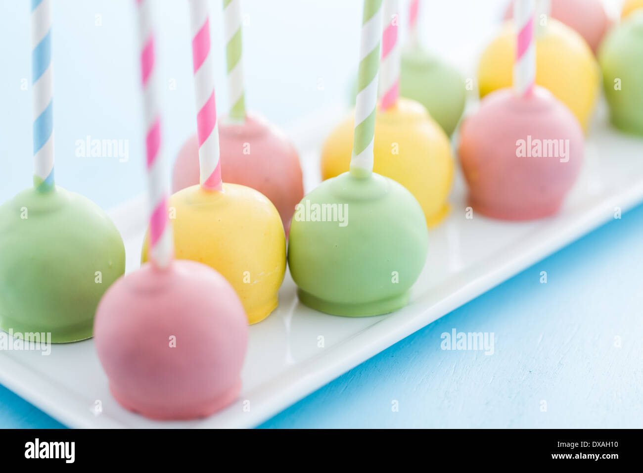 Easter cake pops on fancy fun straws Stock Photo - Alamy