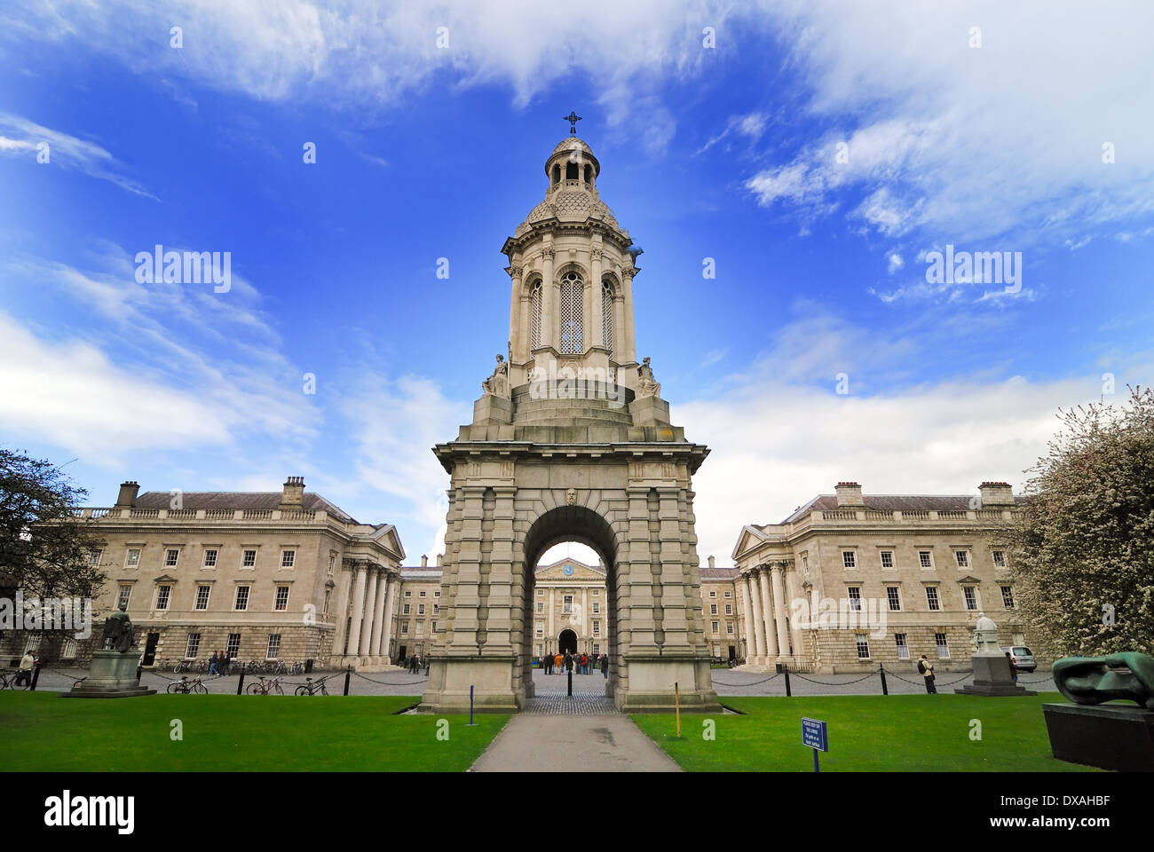 View of the main building at the entrance of the Trinity College, Dublin, Ireland Stock Photo