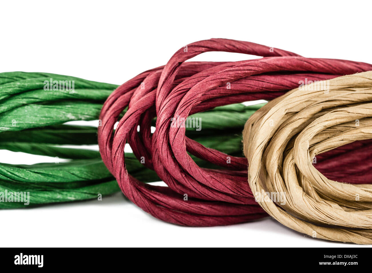 Rope in skeins, isolated on white background Stock Photo