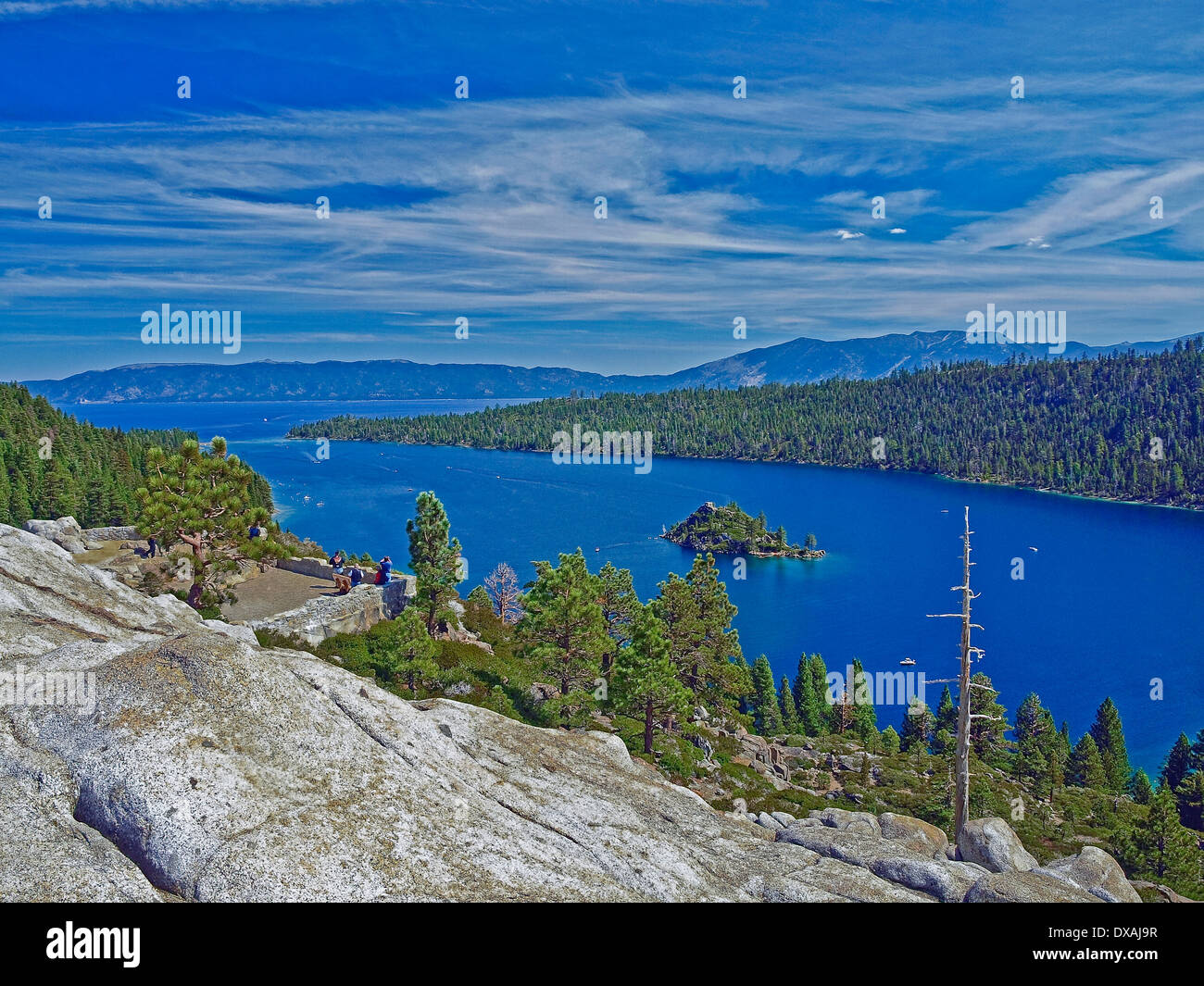 Emerald Bay and Fannette Island at Lake Tahoe, California Stock Photo