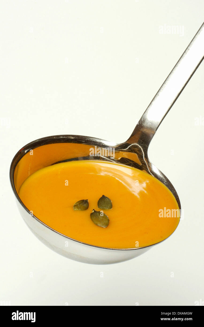 Pumpkin cream soup Stock Photo