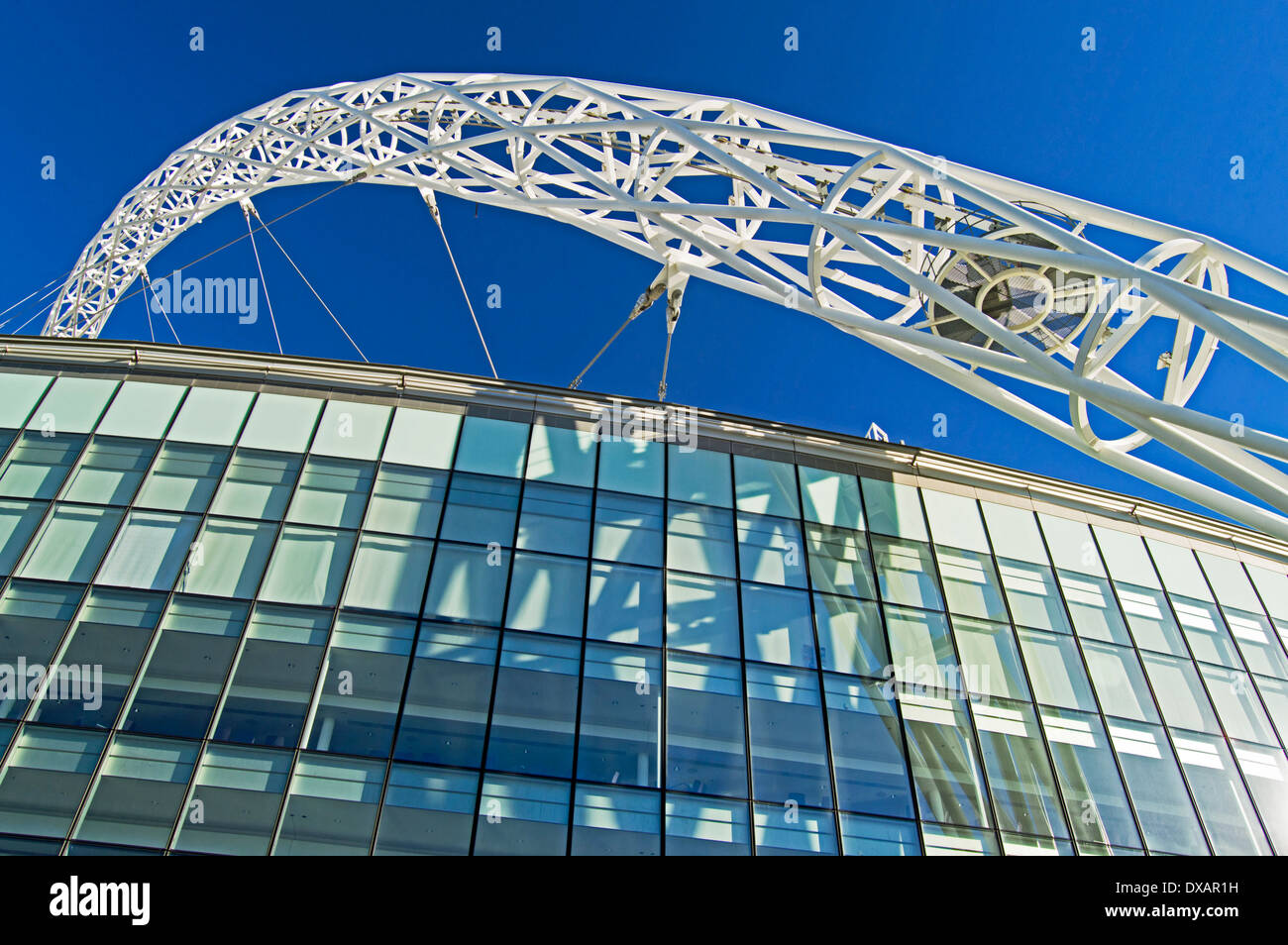 View of Wembley Stadium showing arch, London Borough of Brent, London, England, United Kingdom Stock Photo
