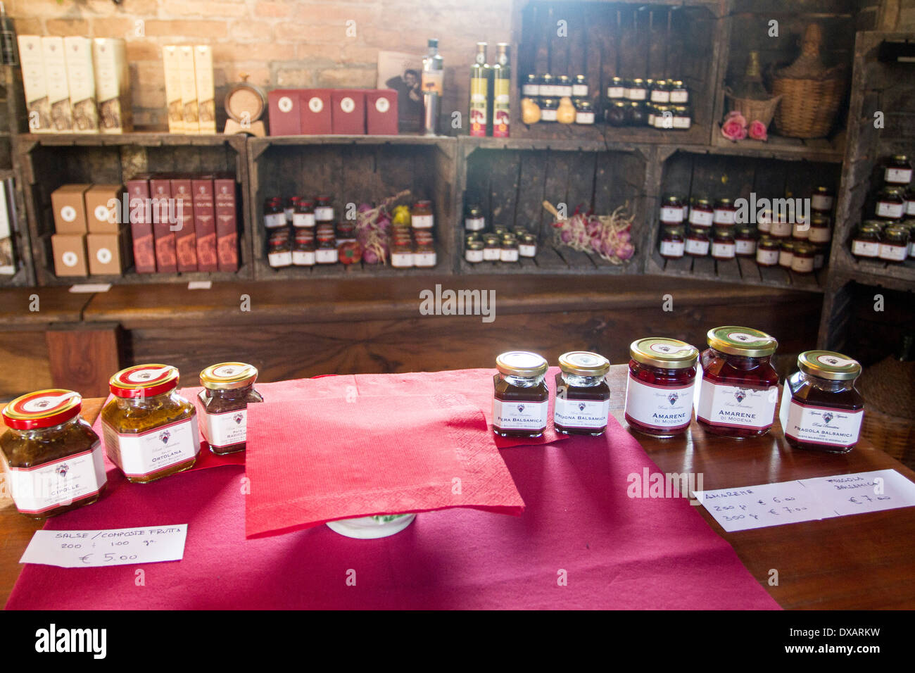 Balsamic vinegar producer, Modena, Emilia Romagna, Italy Stock Photo