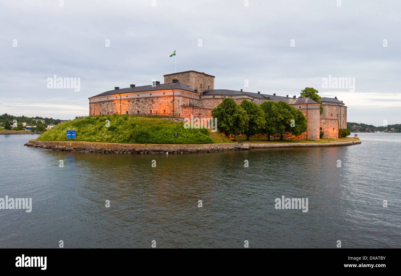 Early Evening View Of The Historic Fortification Vaxholm Castle 1549 