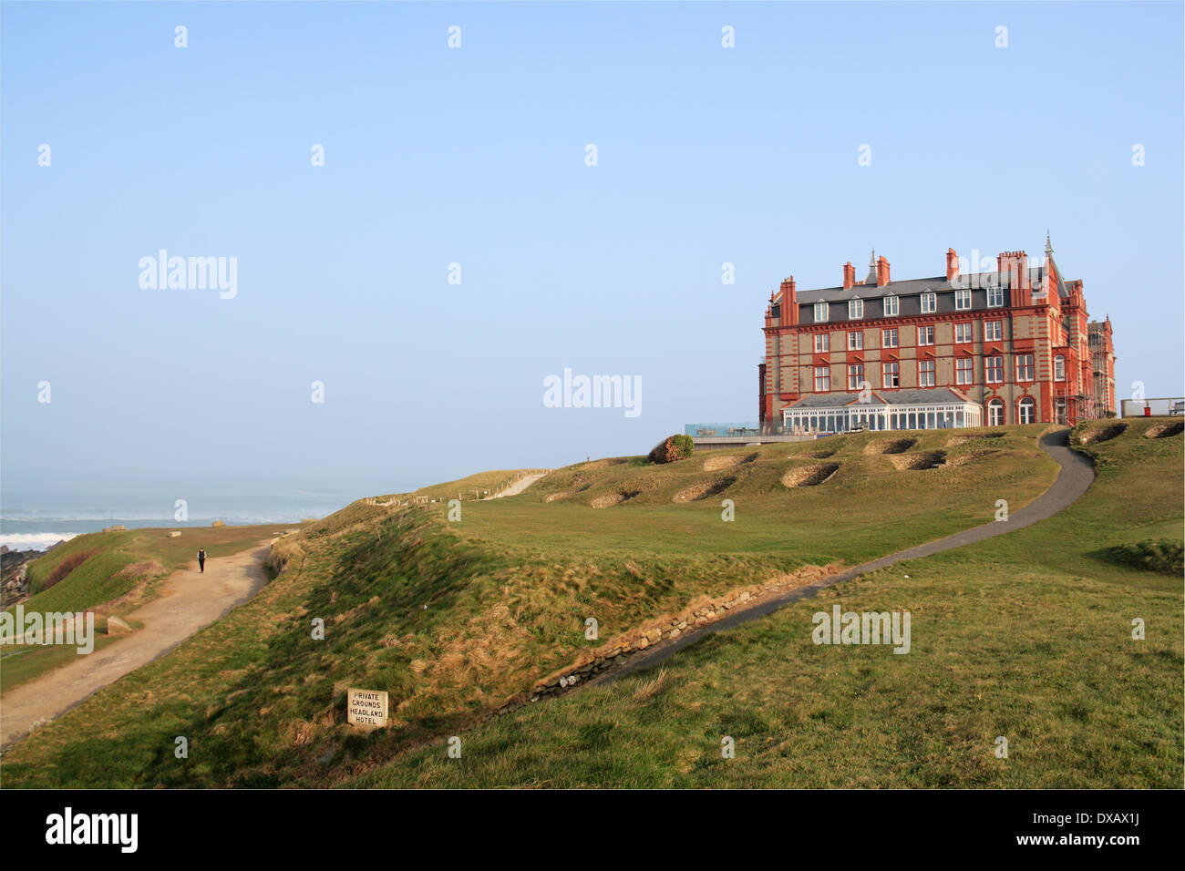 Side of The Headland hotel, Fistral Beach, Newquay, Cornwall, England, Great Britain, United Kingdom, UK, Europe Stock Photo